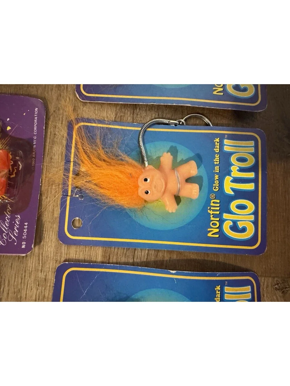 4 Vintage 1992 Norfin Glo Trolls Key-Lites Magnetic Glow in Dark NOS